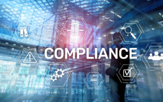 Compliance diagram with icons. Business concept on abstract background. | Pisut & Partners